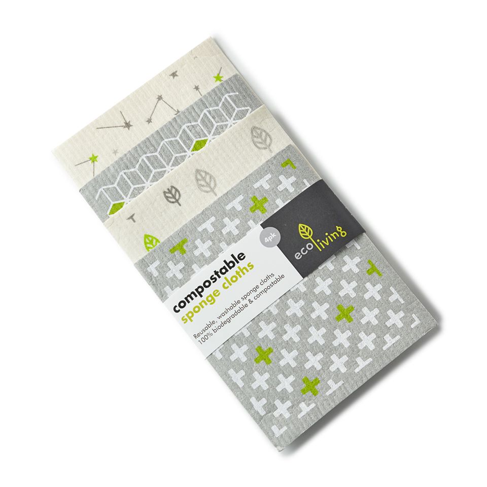 Compostable sponge cleaning cloths (pack of 2)